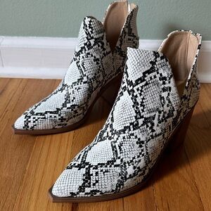 Snake skin booties